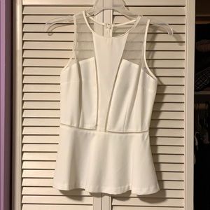 Dynamite Mesh Peplum Top